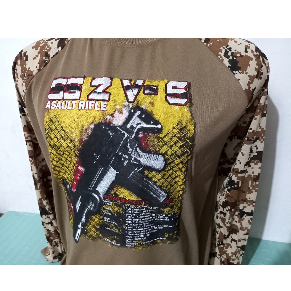 Kaos Panjang Sablon Kombinasi Doreng Gurun