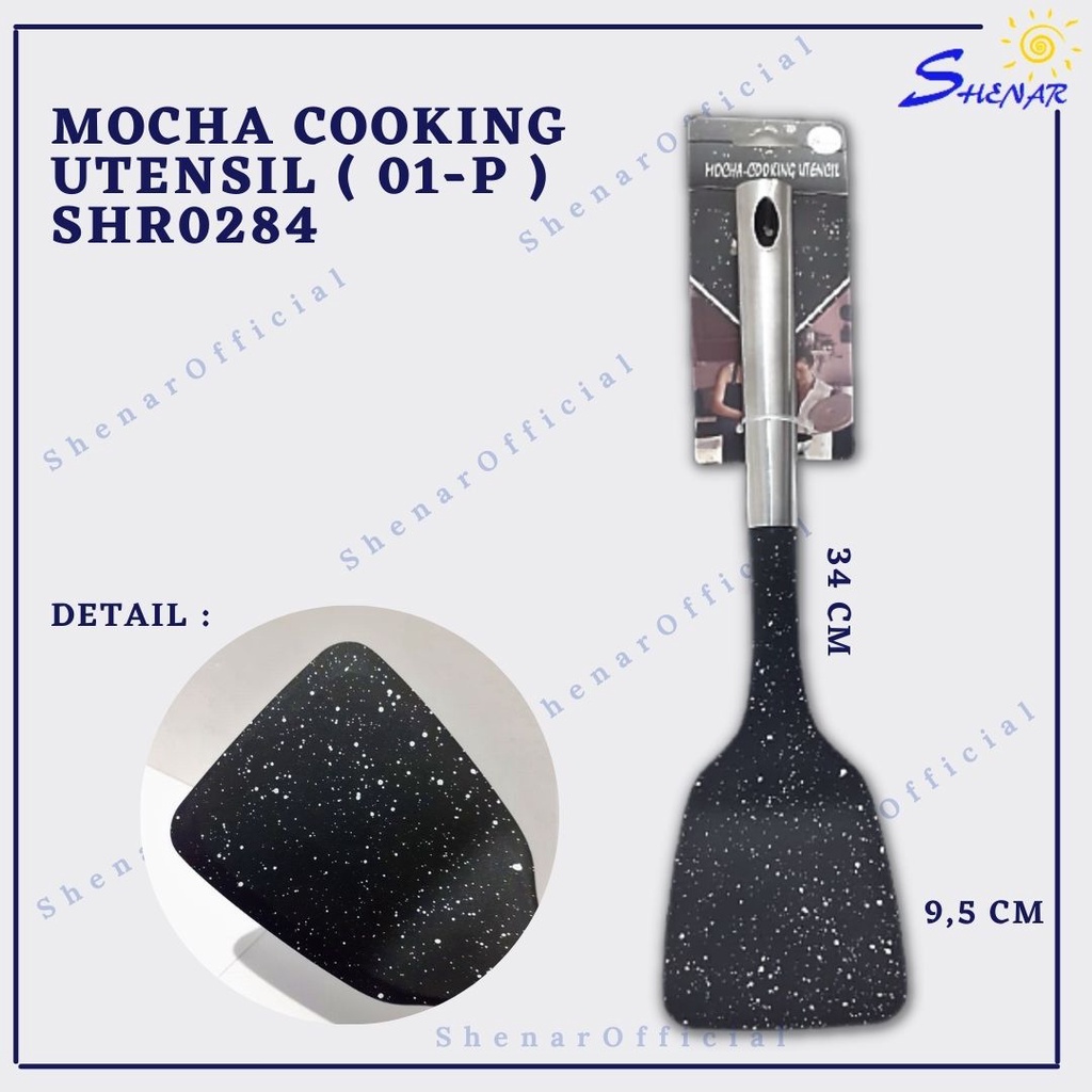 NEW-Spatula Penggorengan Centong Sayur Stainless Steel  Alat Masak 1 SET-SHENAR