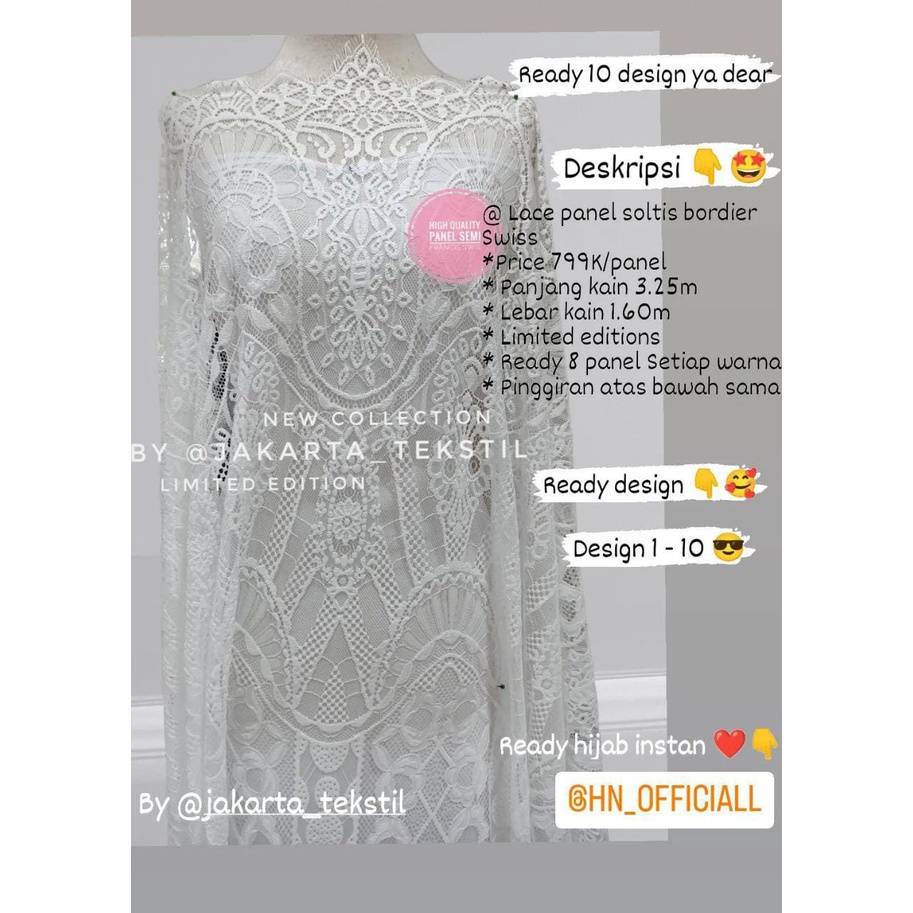 [ 556 ] BROKAT  LACE  PANEL SEMI FRANCIS SWISS KATUN