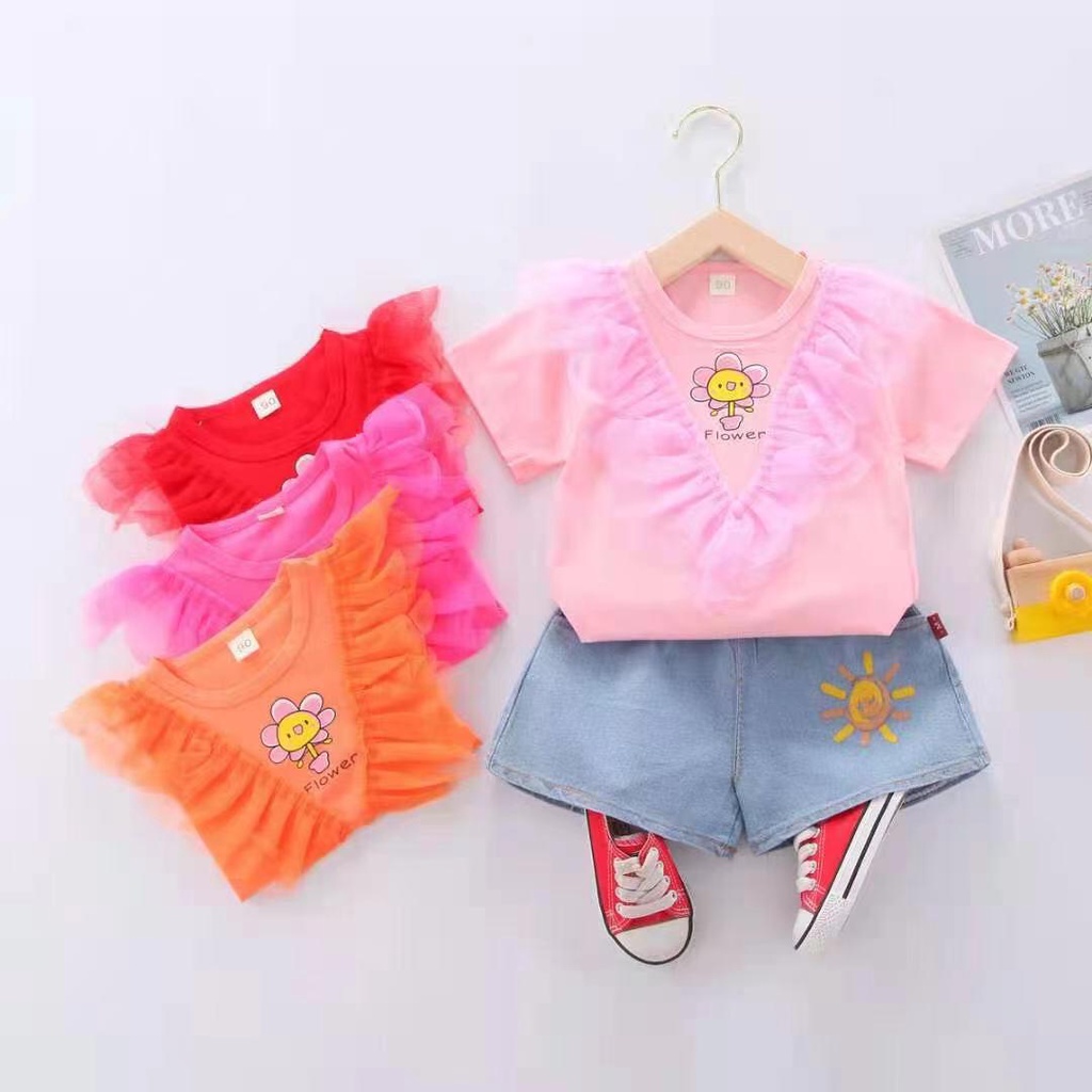 SC-741 Setelan denim anak perempuan / Baju anak cewek import / 3tahun / Pakaian bayi import / Baju