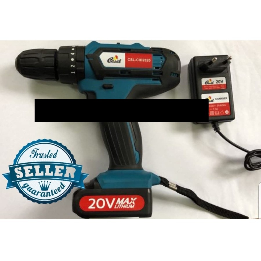 Bor Baterai  Cordless Impact Drill 20V Aksesoris Casal CSL