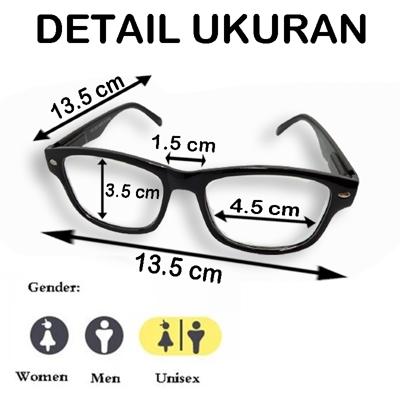 Kacamata Baca Lensa Plus (+) Anti Radiasi Komputer Hp Kaca mata Blueray plus uk+1.00 s/d +3.00 Kacamata rabun Dekat Reading Glasses Unisex Terbaru