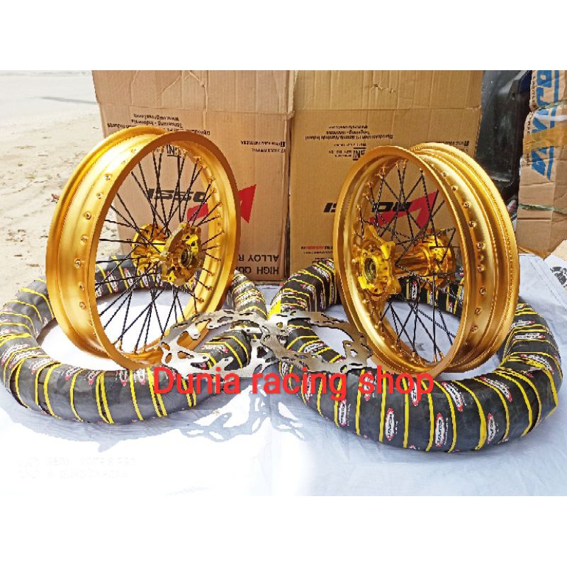 Paketan Pelek Velg Sumo Supermoto CRF 150 17 Paket Ban Tubles tromol CRF + piringan pemasangan pnp