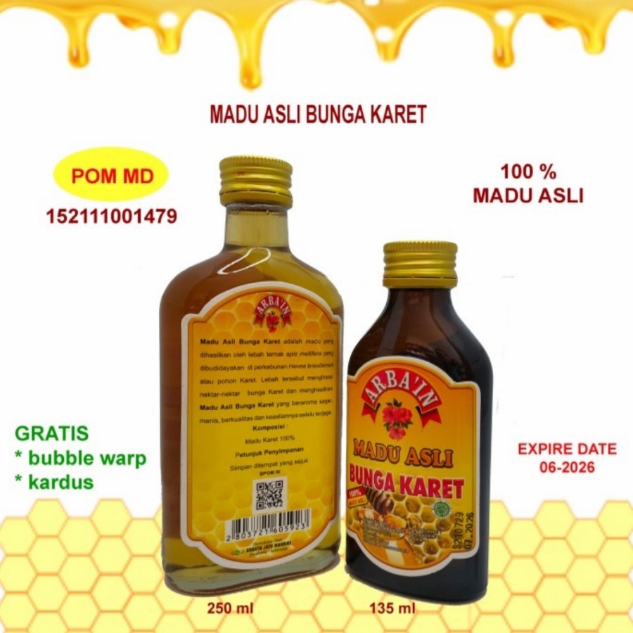 

Madu Arba'in Karet 250 ml / Arbain 250 gram