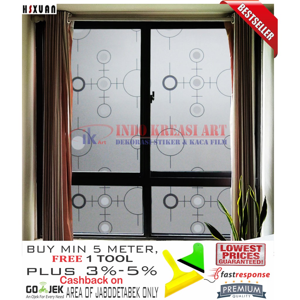 STIKER KACA STICKER KACA MOTIF BULAT 122 KACA FILM MOTIF PELAPIS KACA JENDELA
