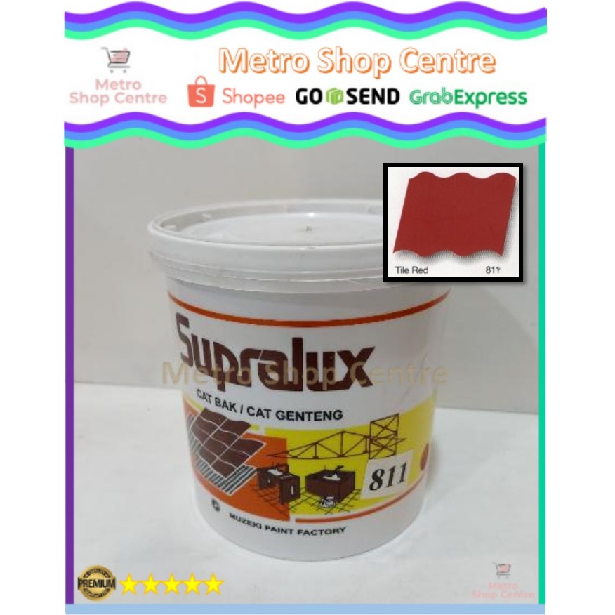 Supralux - Cat Bak / Genteng / Kolam No.811 (Tile Red) / Merah 1 Kg (Kaleng)