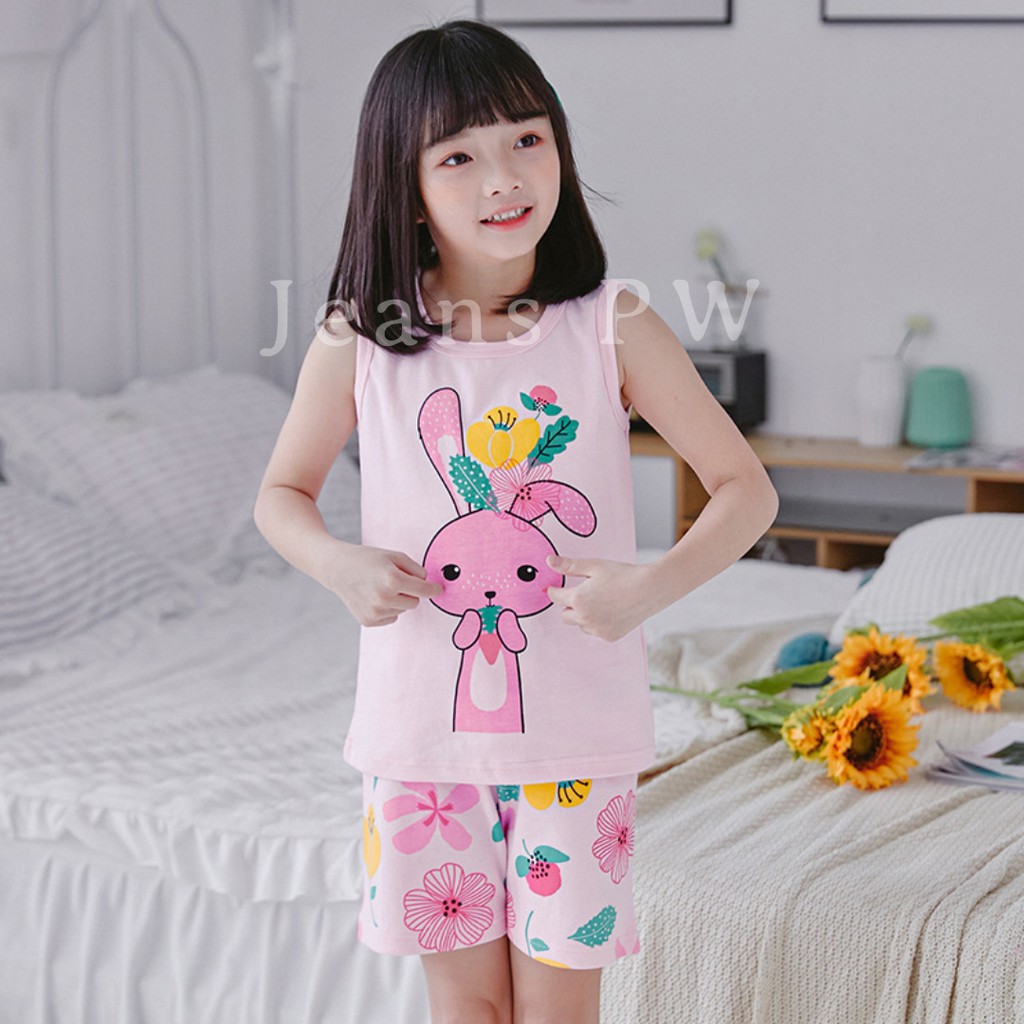 setelan singlet anak perempuan / singlet anak cewe / singlet anak adem murah / baju santai anak