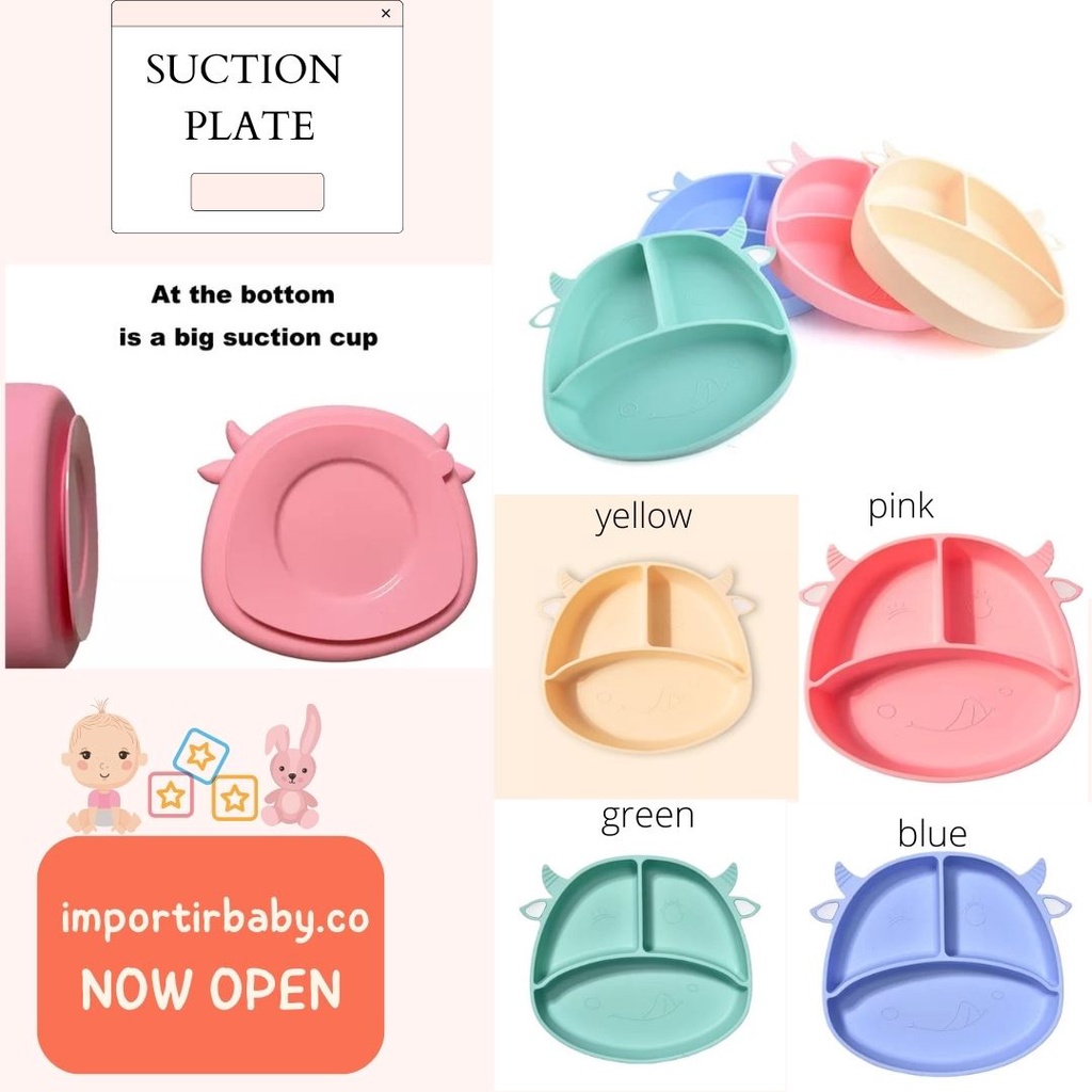Piring silikon suction bayi anti tumpah / platemat suction baby