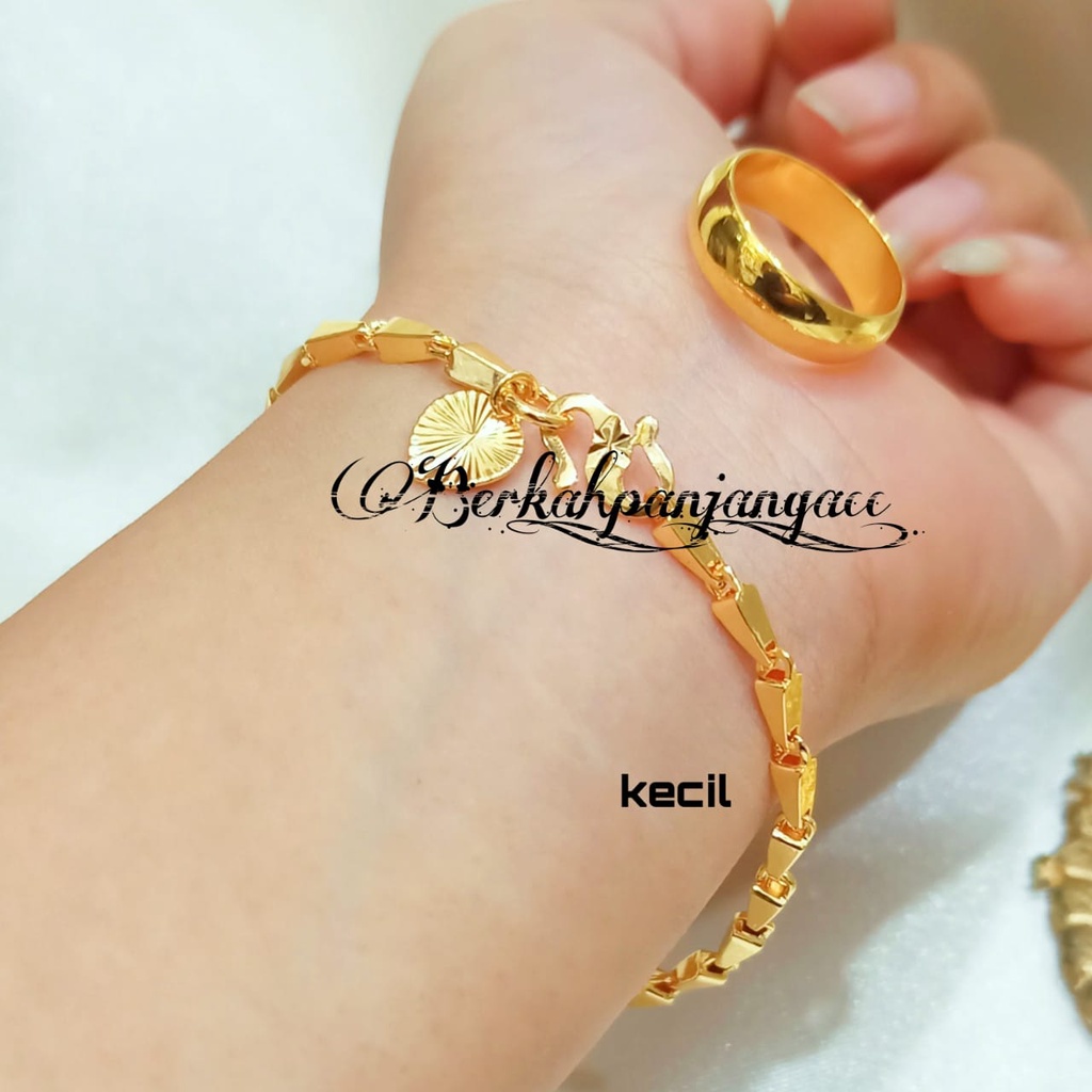 GELANG LAPIS EMAS HONGKONG PADI REALL PERHIASAN ANTI KARAT