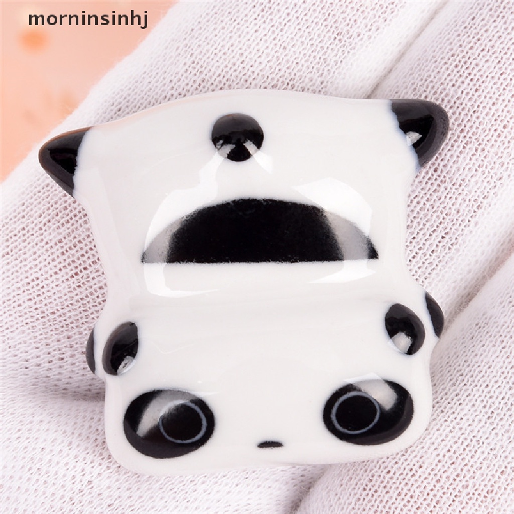 Mor Stand Holder Penkuas Nail Art Bentuk Panda Lucu Bahan Keramik