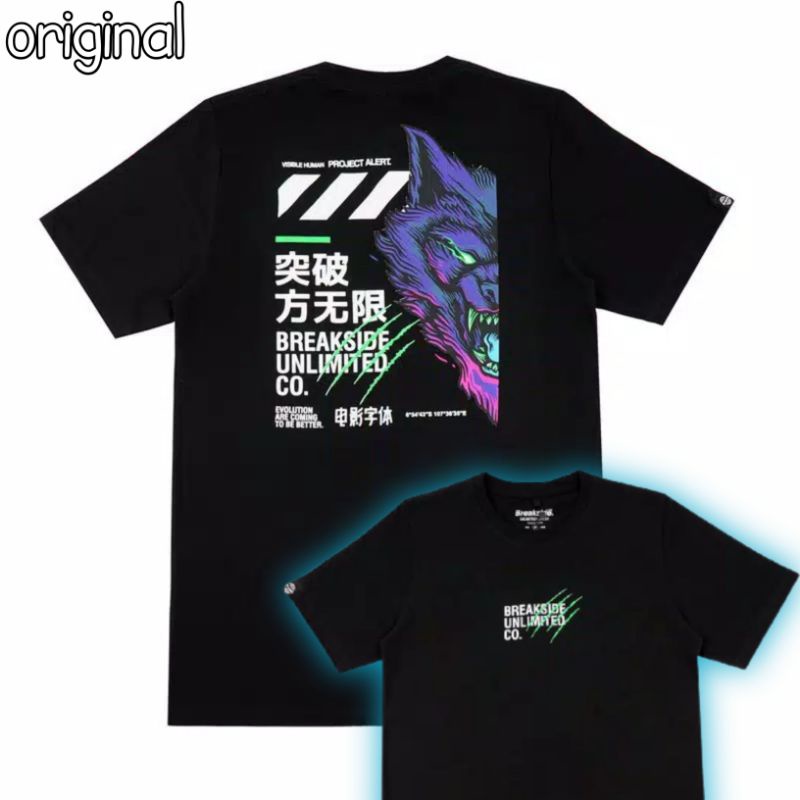 T-shirt breakside motif serigala the original/kaos brikside keren/kaos kekinian