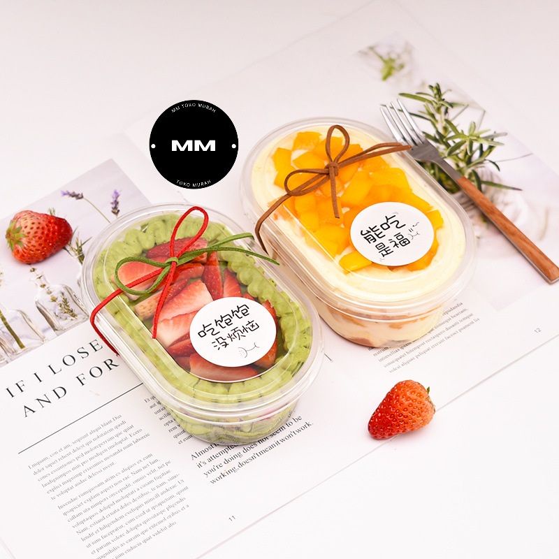 10pcs korean dessert box Oval Premium deseert cup tiramisu salad puding cup