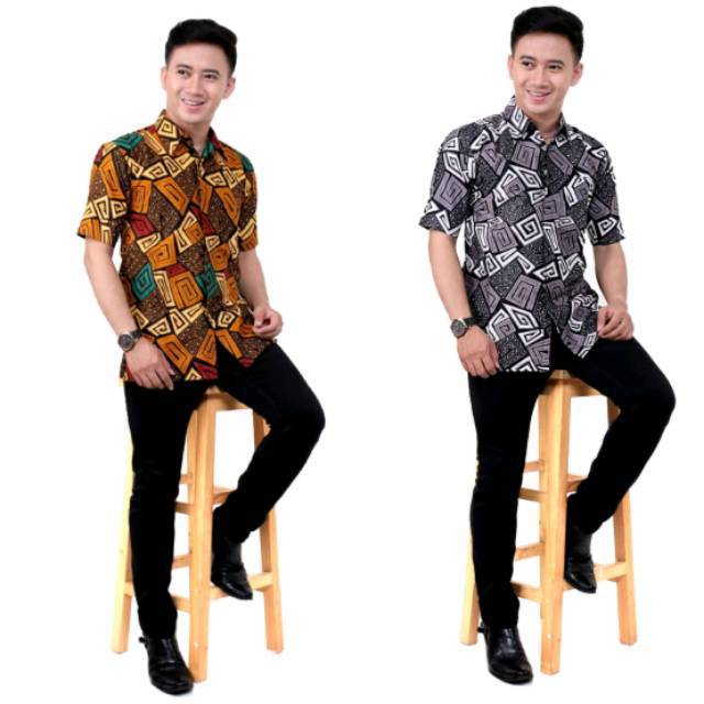 Kemejabatikpria/batikpria/batikcowok/bajubatik/pakaianbatik/batikpekalongan/batik Oval litle