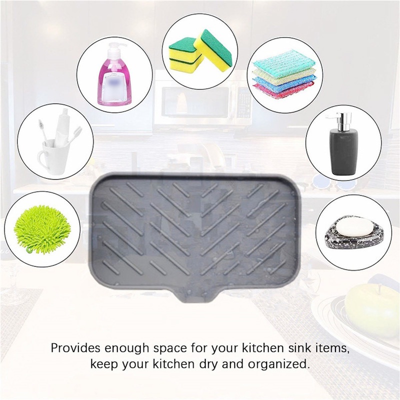 Flexible Rak Penyimpanan Sabun Dan Sikat Pembersih Fleksibel Bahan Silikon Untuk Wastafel Dapur