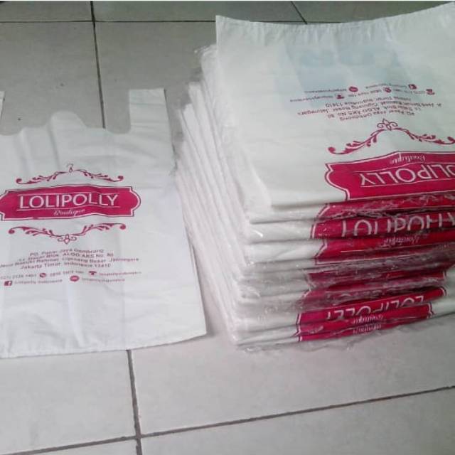 Plastik sablon / Kresek sablon custom desain indomart lebar 20cm isi sekitar  500pcs