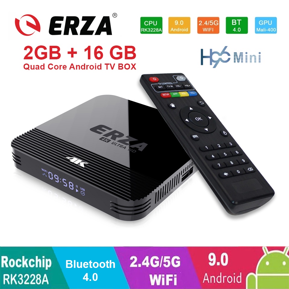 Erza H96 Mini TV Box Android  2GB 16GB Bluetooth WiFi 5G