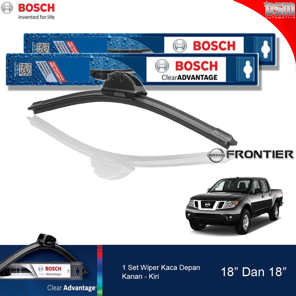 Bosch Clear Advantage Frameless / Wiper Frameless Nissan Frontier 18&quot; dan 18&quot; / Wiper Frontier