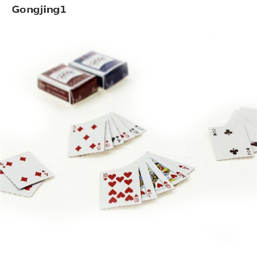 Gongjing1 1 Set Miniatur Kartu Poker Skala 1: 6 / 1: 12 Untuk Dekorasi Rumah Boneka