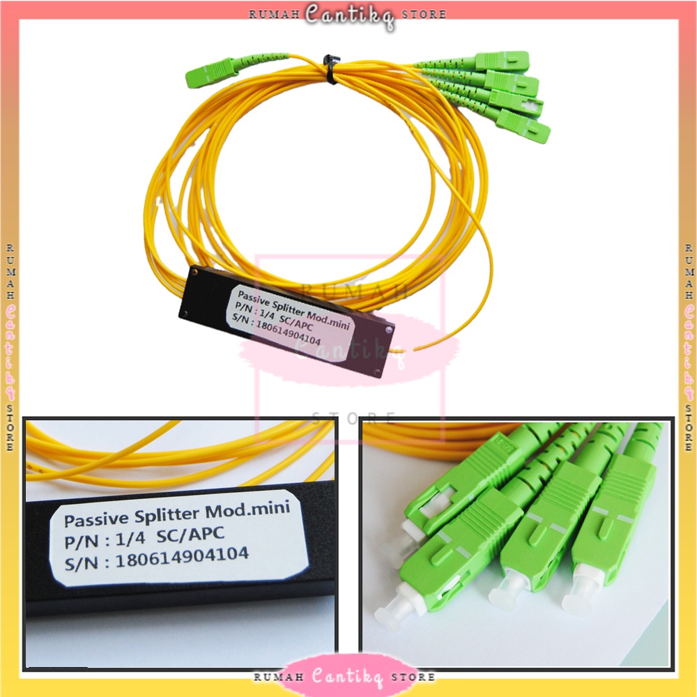 TERBARU Passive Splitter 1/4 Mini Modular SC APC No Brand Fiber Optik [COD]