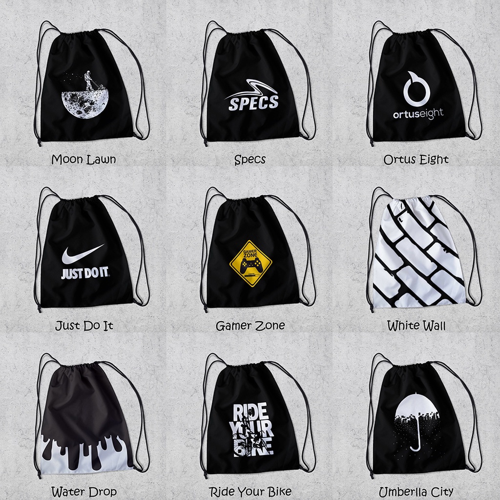 ZCO - Tas Serut Multifungsi Untuk Olahraga Sekolah Futsal Basket Berenang Tas Serut Terlengkap / New Stringbag Bts / String bag / Stringbag Bahan Taslan Anti Air Ukuran 38 x 30 cm Part V | Morybag