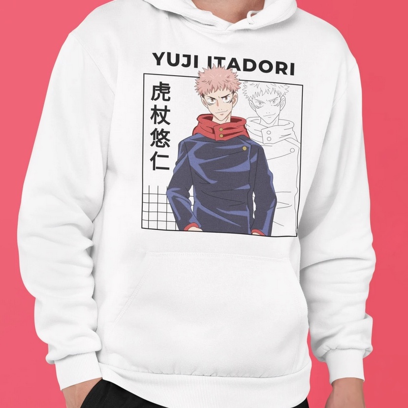 Hoodie Itadori Yuuji Classic Anime Manga Jujutsu Kaisen Cotton Fleece Premium