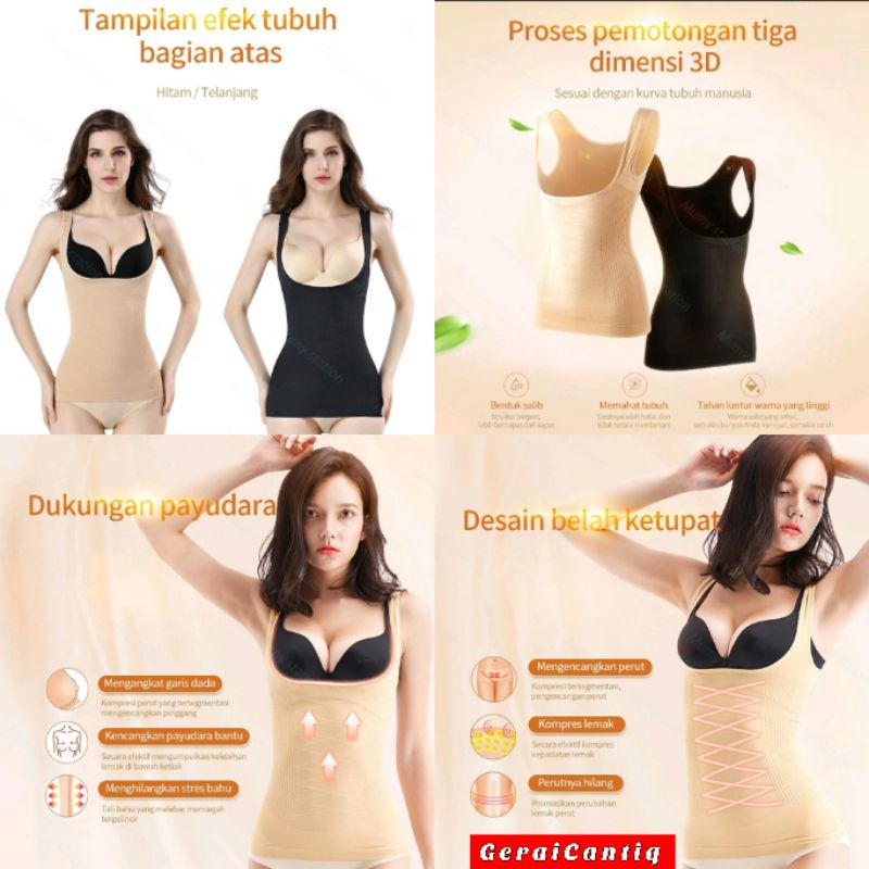 BAJU ATASAN CAMISOLE PENGECIL PERUT DAN PINGGANG - KORSET PANJANG PELANGSING