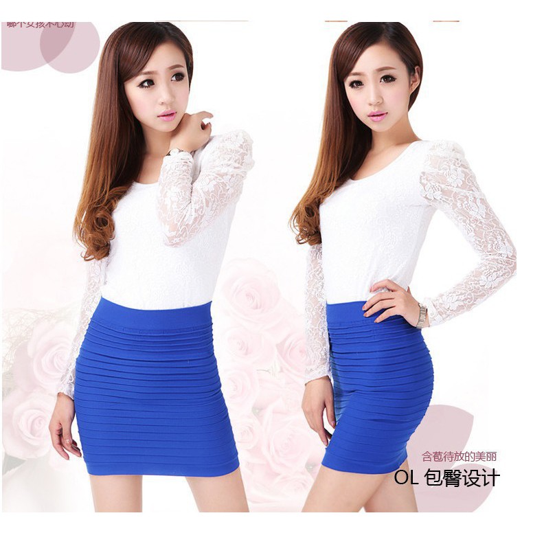 Candy color skirt summer season half-length A-line skirt one-line skirt stretch plus size short skir