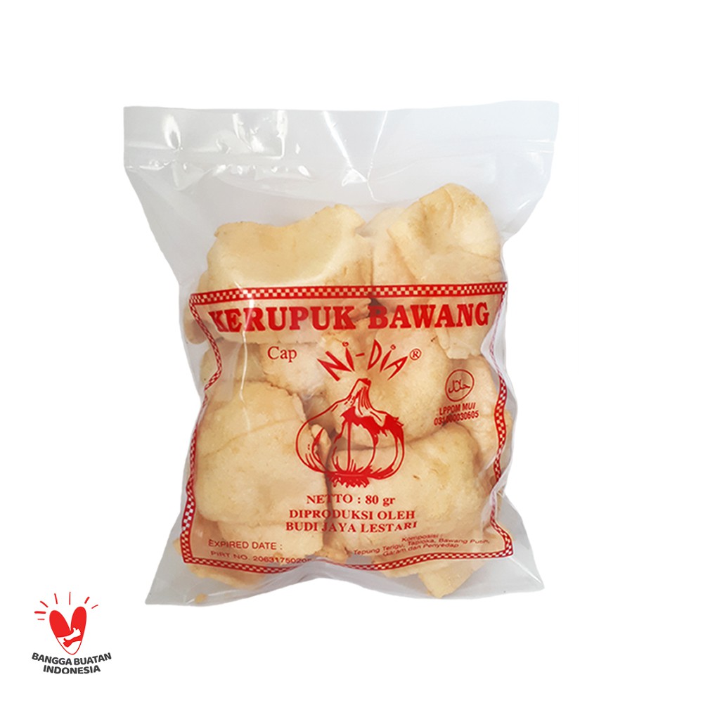 

Kerupuk / Krupuk / Kripik Bawang Nidia 80 gram