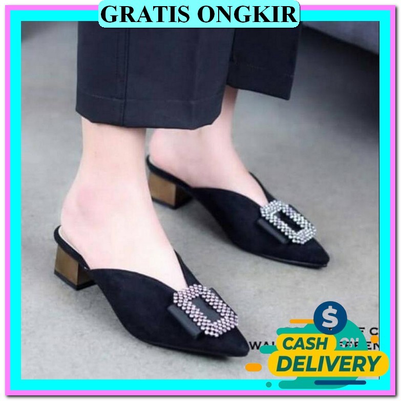 Haihils Wanita Kaca Hak Tinggi Cewek Remaja Haihil Kekinian Heels Pesta Kondangan Hels Terbaru Heals