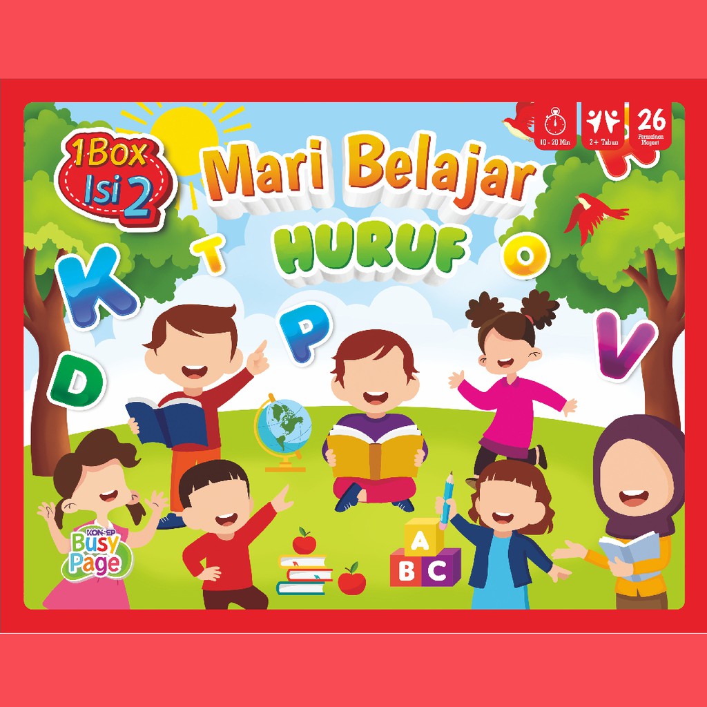 [1BOX ISI 2] KONSEP BUSY PAGE MARI BELAJAR HURUF / ACTIVITY SHEET / MAINAN EDUKASI ANAK