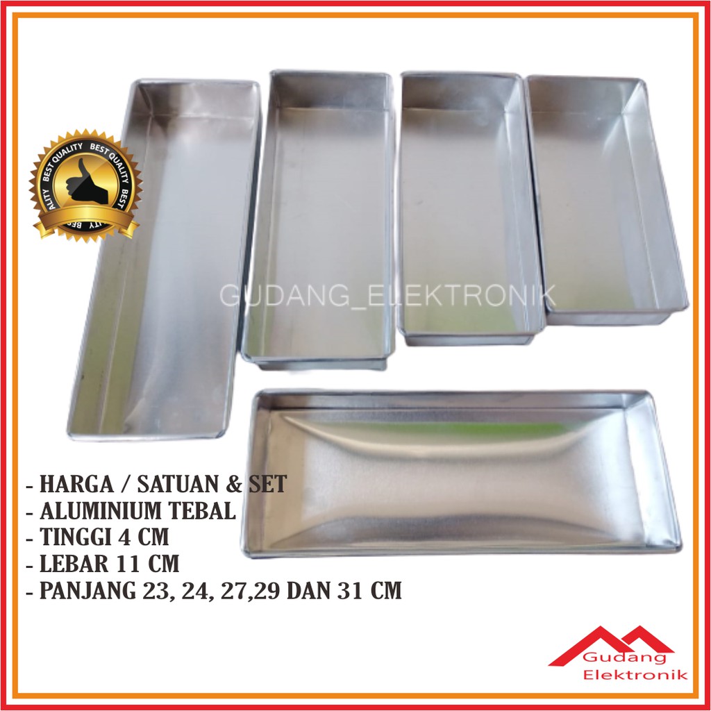 Satuan Loyang Bolu Brownies Kukus Panggang Aluminium Tebal Tinggi 4 Cm