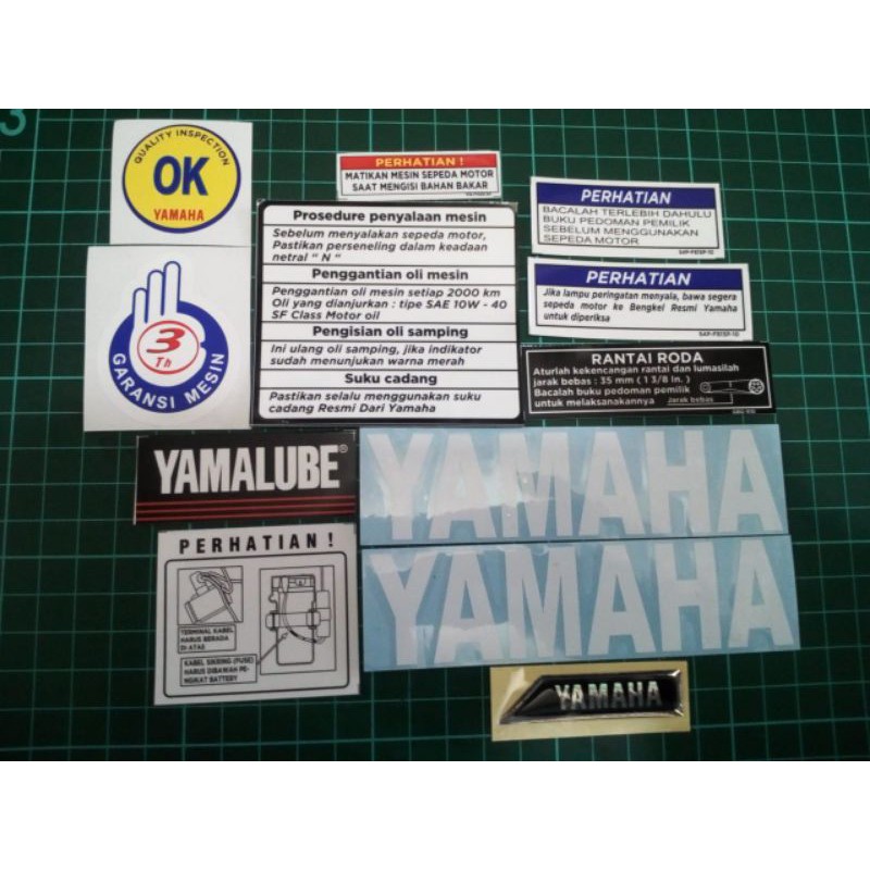 stiker warning yamaha