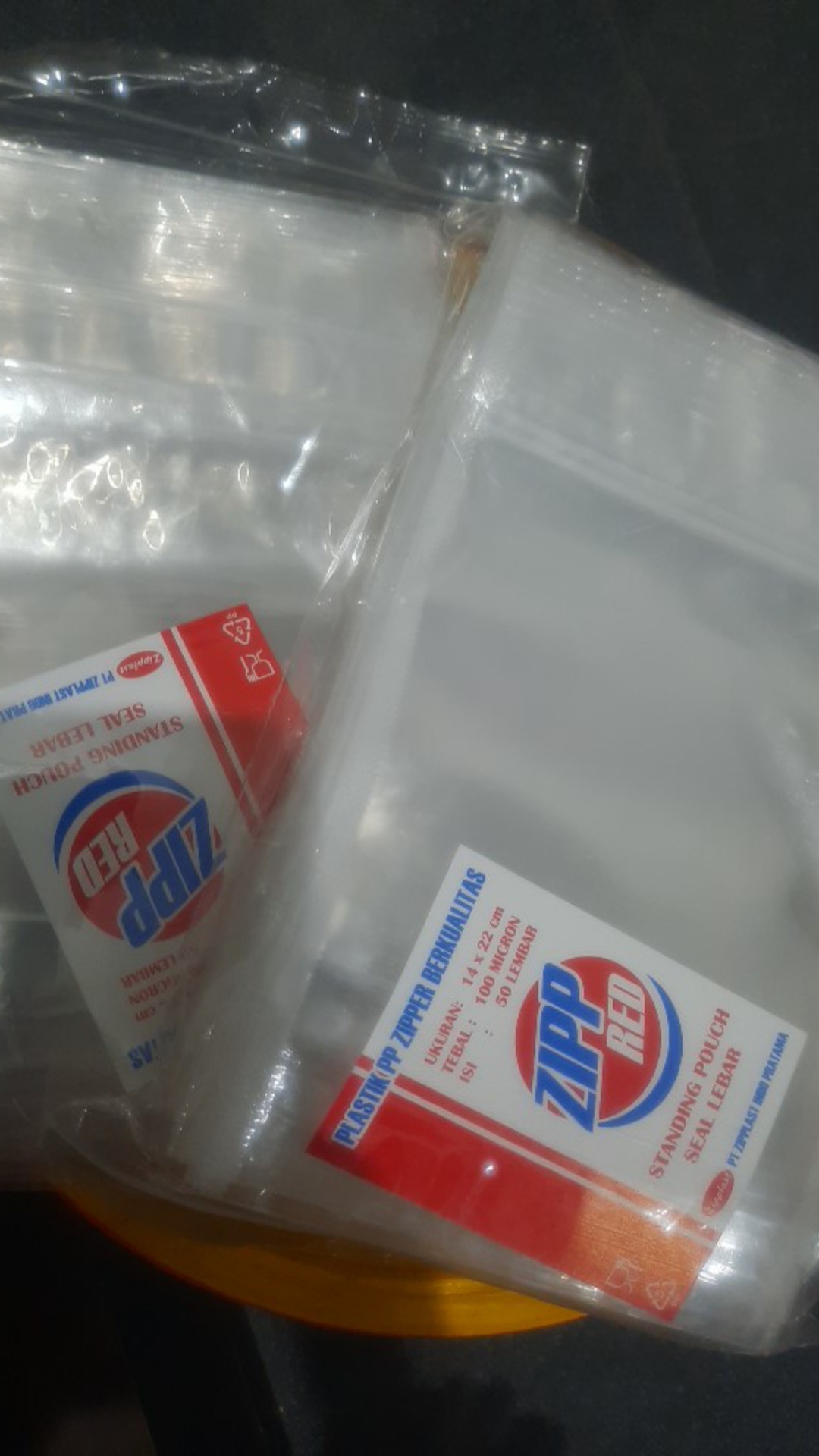 Pack Standing Pouch 14x22 14 X 22 Double Seal Ziplock Plastik Klip Kemasan Berdiri Bening Transparan