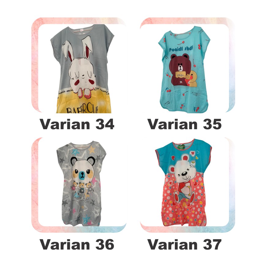 ❀ Chingu ❀ PW061 Part 3 COD Baju Tidur Wanita Piyama Motif Kartun Lucu Pakaian Wanita Daster Variasi