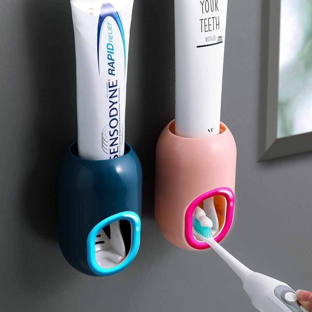 【COD Tangding】Fully Automatic Toothpaste Dispensers Wall-mounted Toothbrush Holders Kid's Quantitative Toothpaste Rack