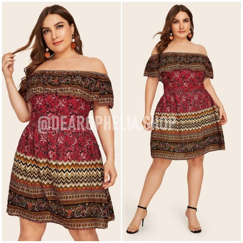 1 Set Sabrina Dress Big Jumbo Plus Large Size Boho Bohemian Pantai Etnik