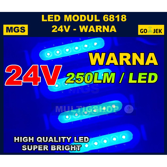 100Pcs LED Modul COB 6818 24v - Warna