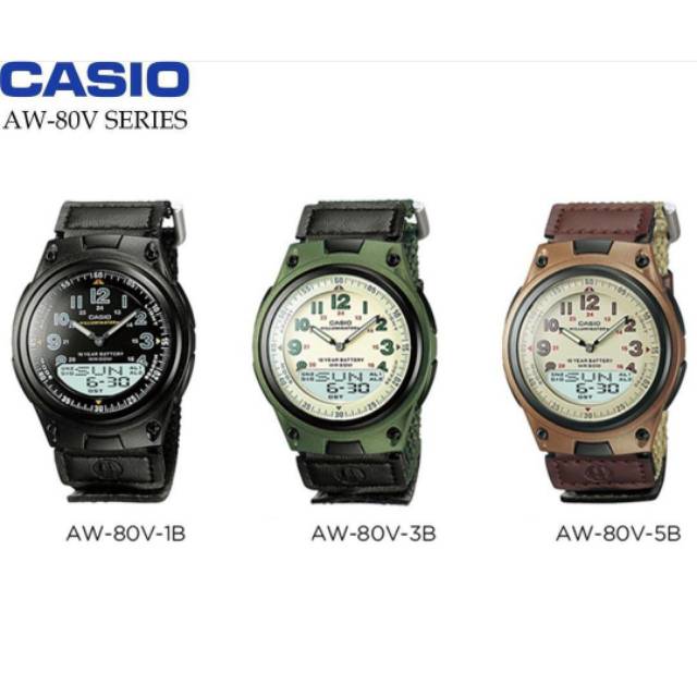 Jam Tangan Pria Casio AW-80V Series Original Casio AW-80V