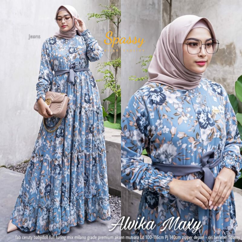 Alvika Maxy By:Spassy/Gamis/Dress/Dress Muslim/Fashion Muslim Wanita