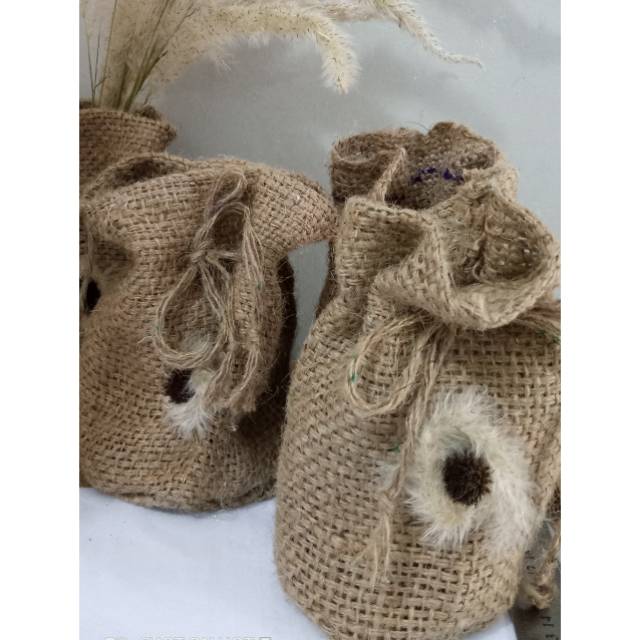 POT karung goni Love Nature..aksen dried flower