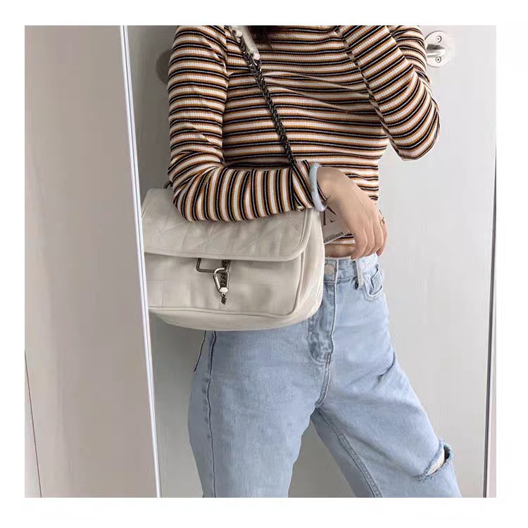 Tas bahu tas selempang wanita motif polos soft rocker crossbody fashion style #035