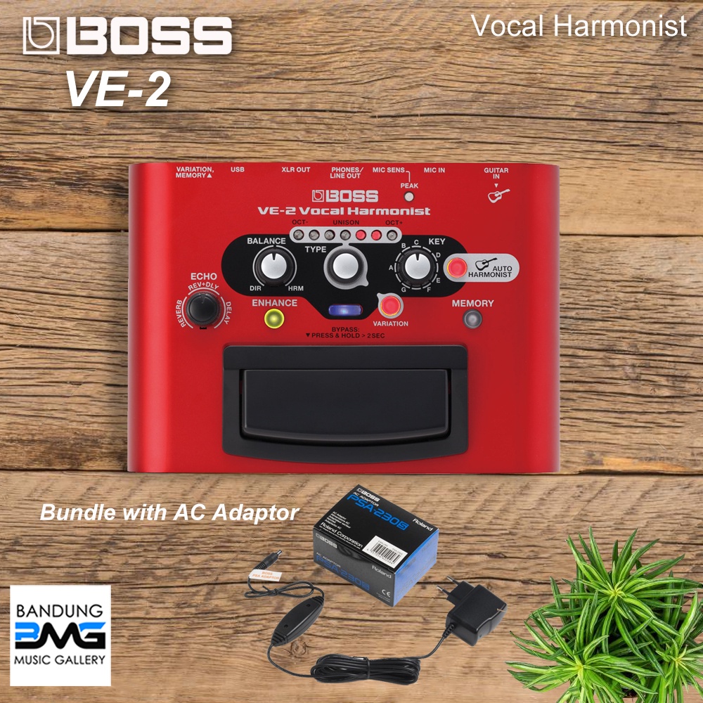 Boss VE-2 Vocal Harmonist + Adaptor / VE2 / VE 2 / Efek Vokal