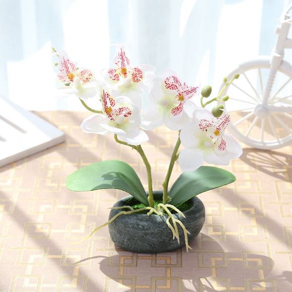 1Kg Muat 6 Pcs- Bunga Anggrek Batu Cabang Bunga Artifisial Dekorasi-4