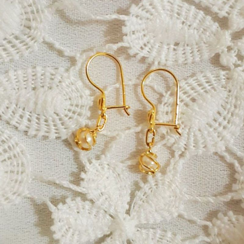 Anting Bandul Mutiara Emas Muda 1/2 Gram dan 1 Gram