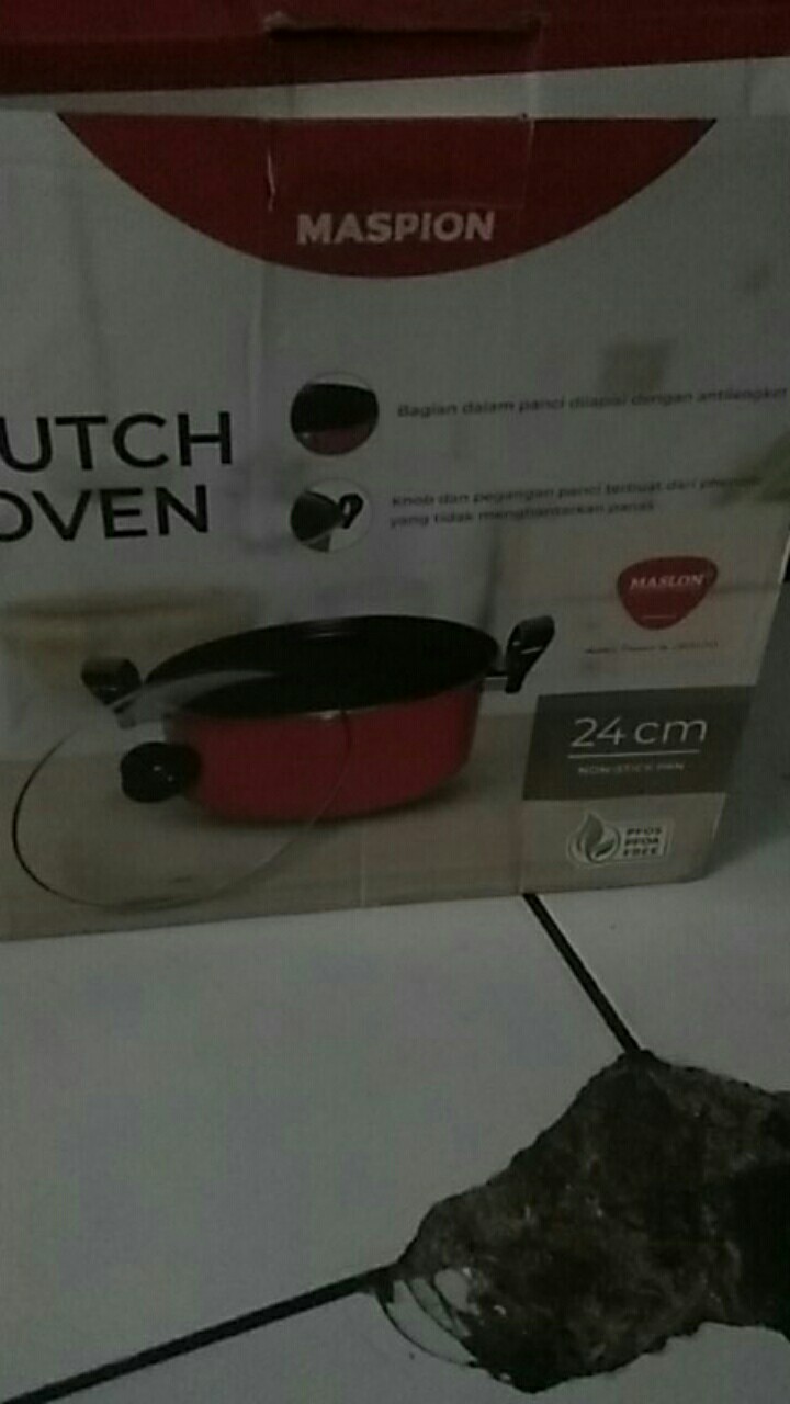 Maspion Blg Dutch Oven Panci Teflon Non-stick Anti Lengket Dutchoven 24 Cm - Merah