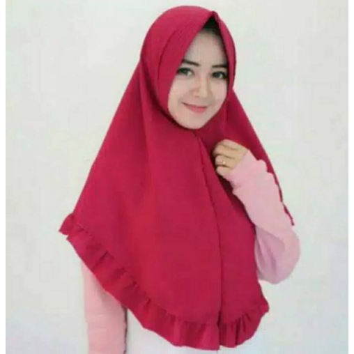 Jilbab Hijab Khimar Simpel Pet Rempel Bahan Wolfis Jilbab Hijab Khimar Simpel Pet Rempel Bahan Wolfis