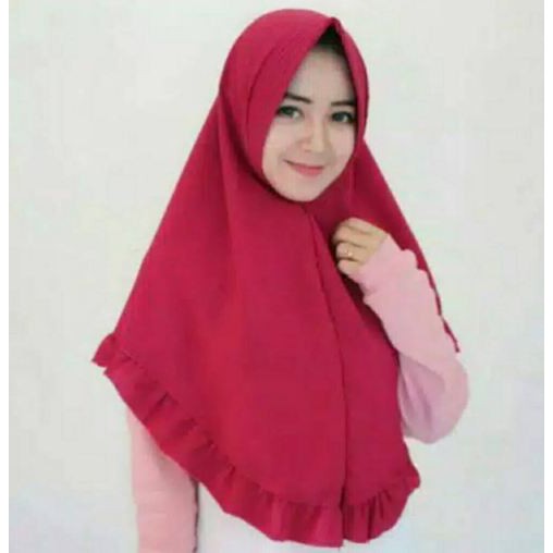  Jilbab  Hijab Khimar  Simpel Pet Rempel Bahan Wolfis  