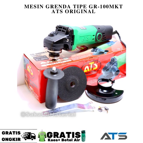 Ats Angle Grinder Tipe GR-100MKT Original Terbaru Mesin Grenda Tangan Grenda Listrik Grenda 4 Inch G