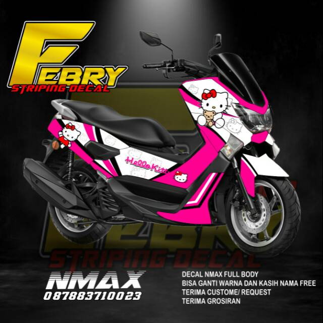 DECAL NMAX FULL BODY MOTIF HELLO KITTY / DECAL NMAX PREMIUM / STIKER NMAX