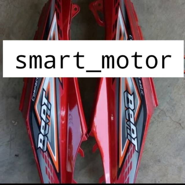 Cover body samping beat FI lama tahun 2014 merah+striping